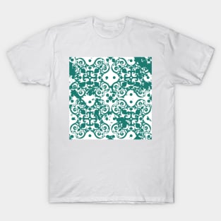 Sophisticated Arabesque Stained Pattern Seamless T-Shirt